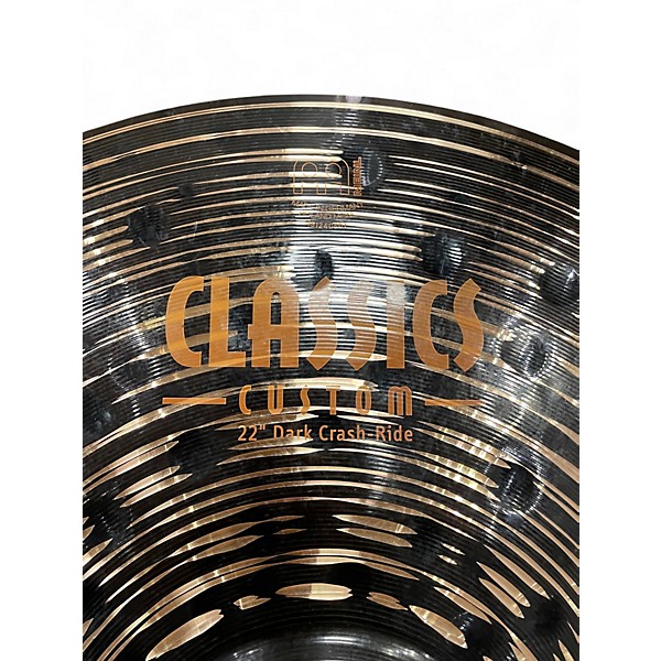 Used MEINL 22in CLASSIC CUSTOMS DARK CRASH RIDE 22" Cymbal