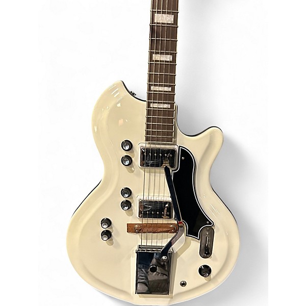 Used Supro Martinique White Solid Body Electric Guitar