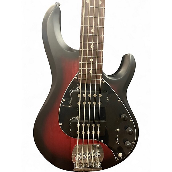 Used Sterling by Music Man Sting Ray 5 Dark Cherry Burst Electric Bass Guitar