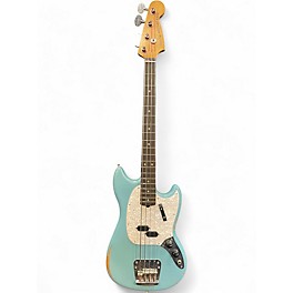 Used Fender Justin Meldal-Johnsen Road Worn Mustang Daphne Blue Electric Bass Guitar
