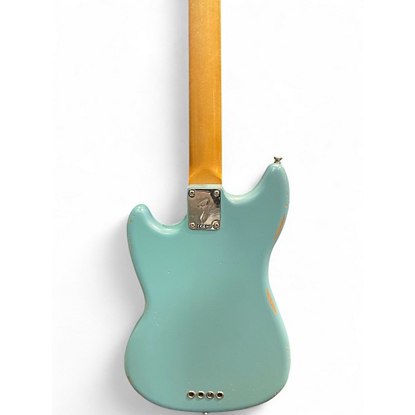 Used Fender Justin Meldal-Johnsen Road Worn Mustang Daphne Blue Electric Bass Guitar