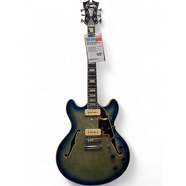 Used D'Angelico Premier Series DC Aqua Marine Hollow Body Electric Guitar