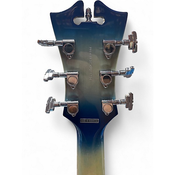 Used D'Angelico Premier Series DC Aqua Marine Hollow Body Electric Guitar