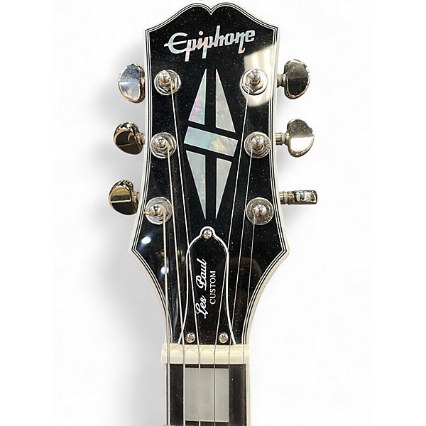 Used Epiphone Les Paul Custom Silverburst Solid Body Electric Guitar