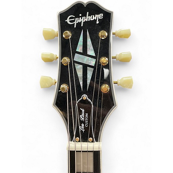 Used Epiphone Les Paul Custom Black Solid Body Electric Guitar