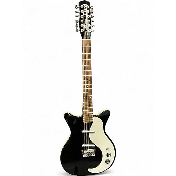 Used Danelectro 12SDC 12-String Black and White Solid Body Electric Guitar