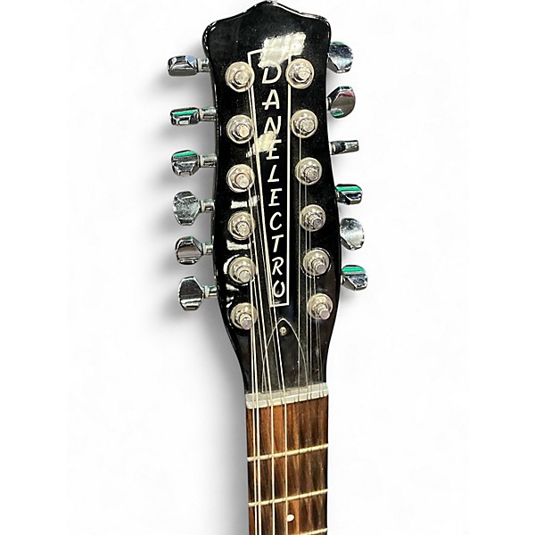 Used Danelectro 12SDC 12-String Black and White Solid Body Electric Guitar