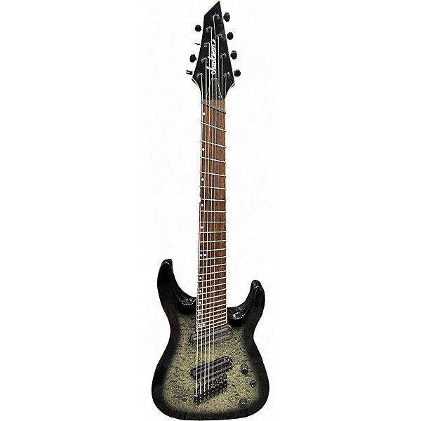 Used Jackson Soloist X 8 String Arch Top SLATX8Q  Transparent Black Burst Solid Body Electric Guitar