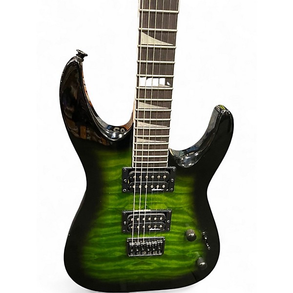 Used Jackson Dinky JS20 DKQ Transparent Green Solid Body Electric Guitar