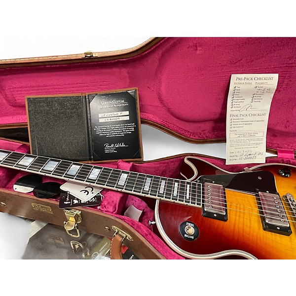 Used 2017 Gibson Les Paul Custom F VOS Sunburst Solid Body Electric Guitar