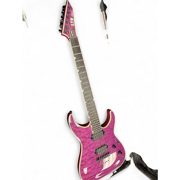 Used ESP LTD MH1000NT Trans Purple Solid Body Electric Guitar