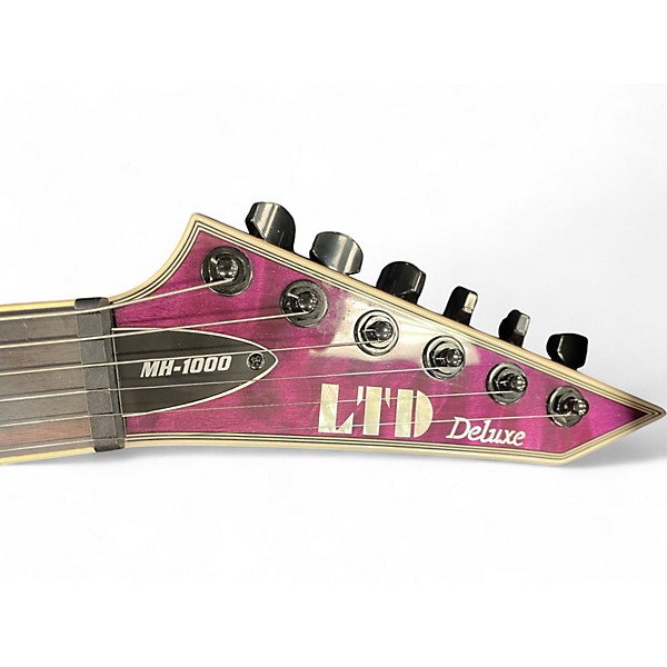 Used ESP LTD MH1000NT Trans Purple Solid Body Electric Guitar