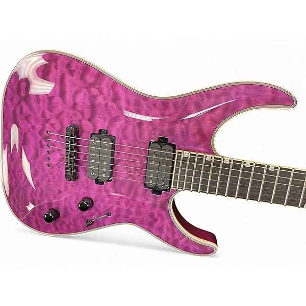 Used ESP LTD MH1000NT Trans Purple Solid Body Electric Guitar