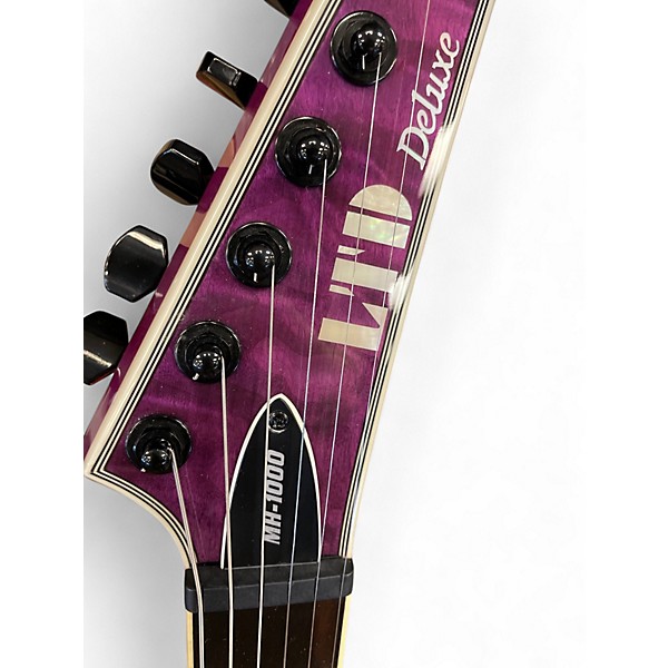 Used ESP LTD MH1000NT Trans Purple Solid Body Electric Guitar