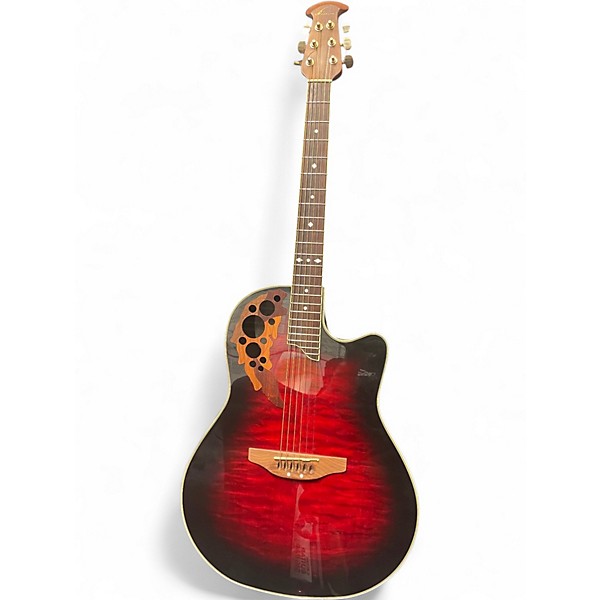 Used Ovation CS347 red burst Acoustic Electric Guitar
