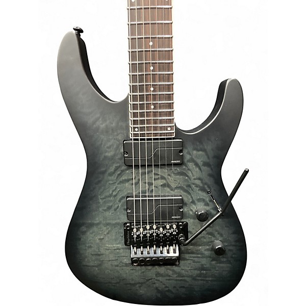 Used ESP LTD M1007QM Charcoal Burst Baritone Guitars