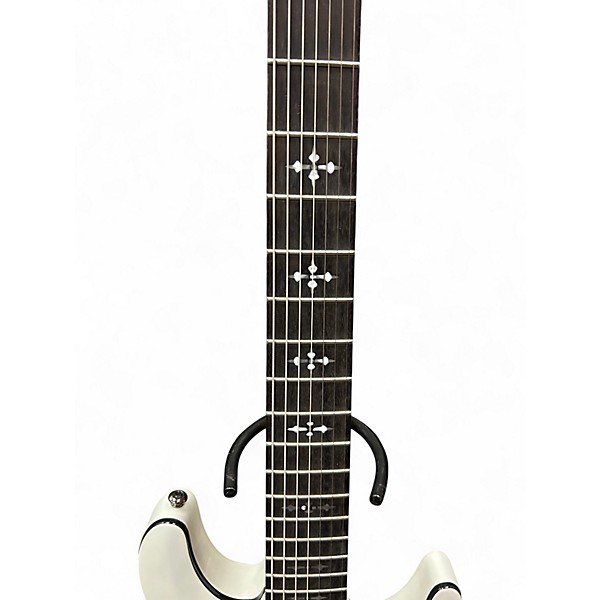 Used Schecter Guitar Research Diamond Series PT White Solid Body Electric Guitar