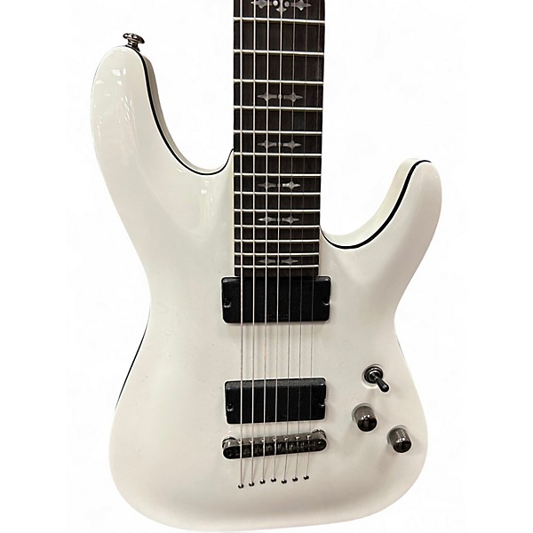 Used Schecter Guitar Research Diamond Series PT White Solid Body Electric Guitar