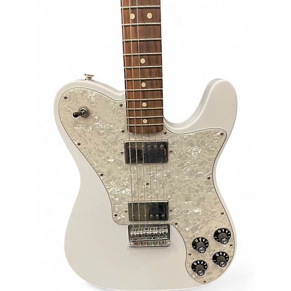 Used 2015 Fender Chris Shiflett Telecaster Deluxe White Solid Body Electric Guitar