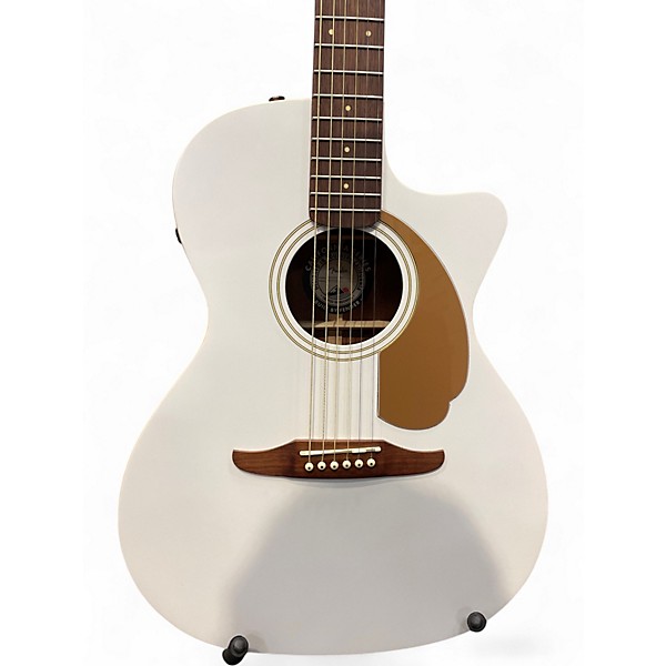 Used Fender Newporter Player White Acoustic Electric Guitar
