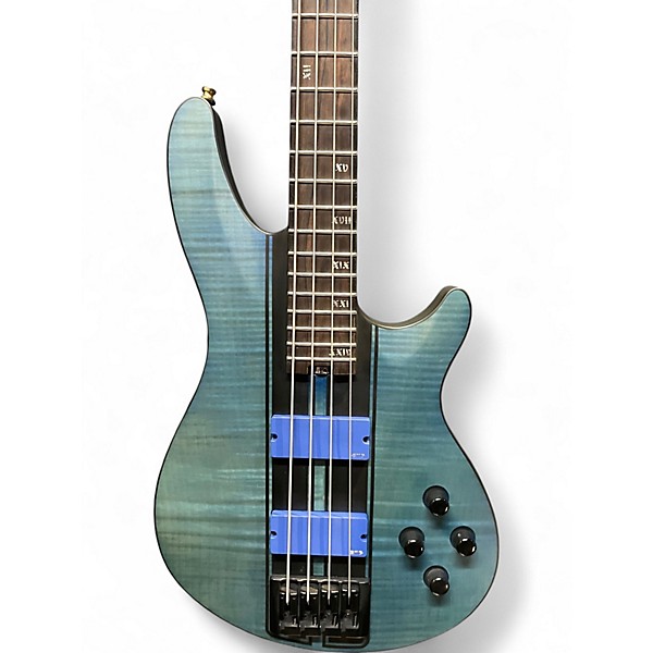 Used Schecter Guitar Research C4 GT 4 String Satin Trans Blue Electric Bass Guitar