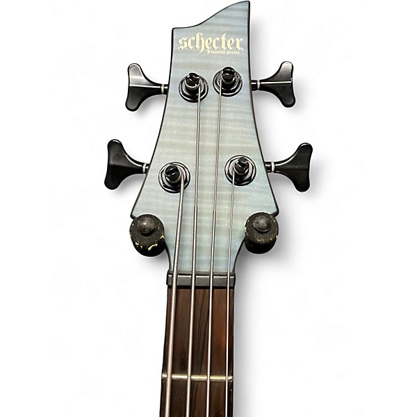 Used Schecter Guitar Research C4 GT 4 String Satin Trans Blue Electric Bass Guitar