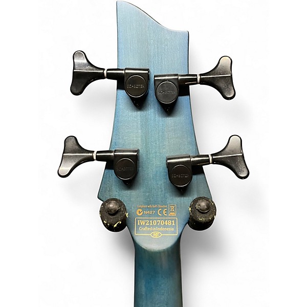 Used Schecter Guitar Research C4 GT 4 String Satin Trans Blue Electric Bass Guitar
