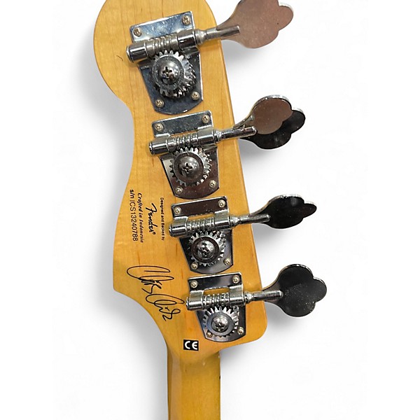 Used Squier Precision Bass White Electric Bass Guitar