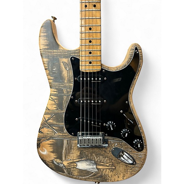 Used Fender American Standard Stratocaster CUSTOM ETCH Solid Body Electric Guitar