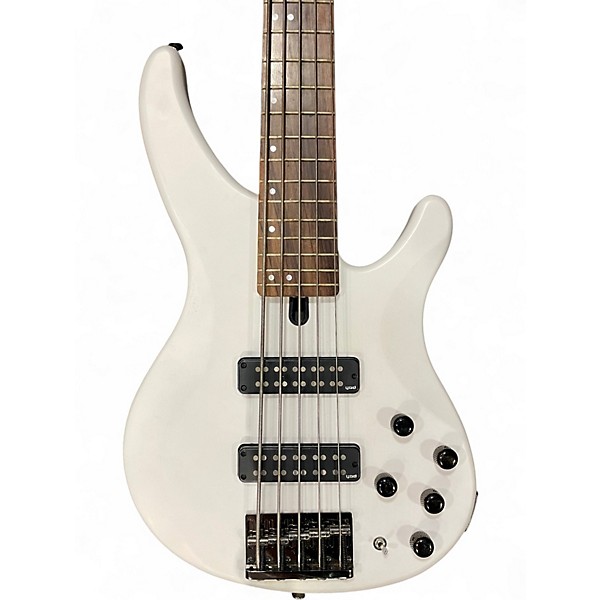 Used Yamaha TRBX505 5 String Bass WHITE Electric Bass Guitar