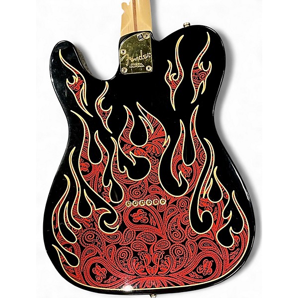 Used Fender Artist Series James Burton Telecaster Red Paisley Flames Solid Body Electric Guitar