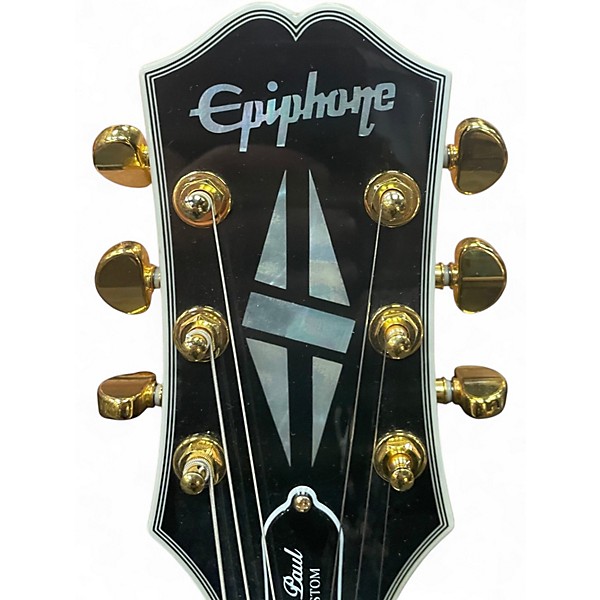 Used Epiphone Les Paul Custom Black Solid Body Electric Guitar