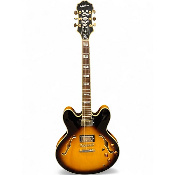 Used Epiphone Sheraton II 2 Tone Sunburst Hollow Body Electric Guitar