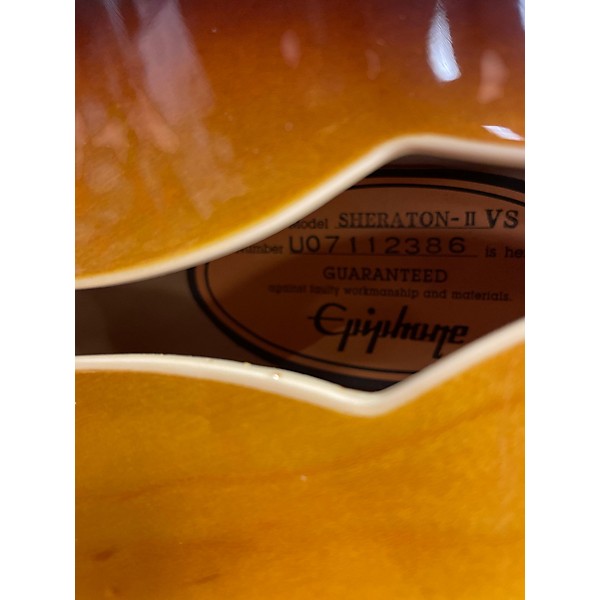 Used Epiphone Sheraton II 2 Tone Sunburst Hollow Body Electric Guitar