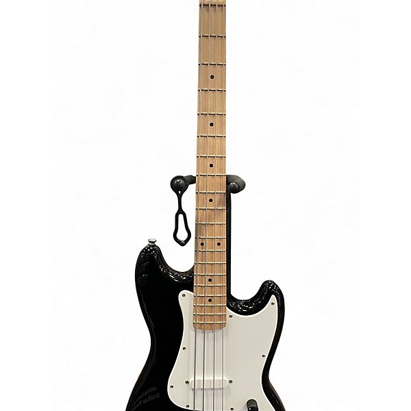 Used Squier Bronco Black and White Electric Bass Guitar