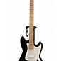 Used Squier Bronco Black and White Electric Bass Guitar