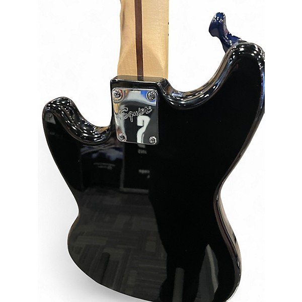 Used Squier Bronco Black and White Electric Bass Guitar