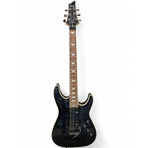 Used Schecter Guitar Research Omen Extreme 6 Floyd Rose Trans Black Solid Body Electric Guitar