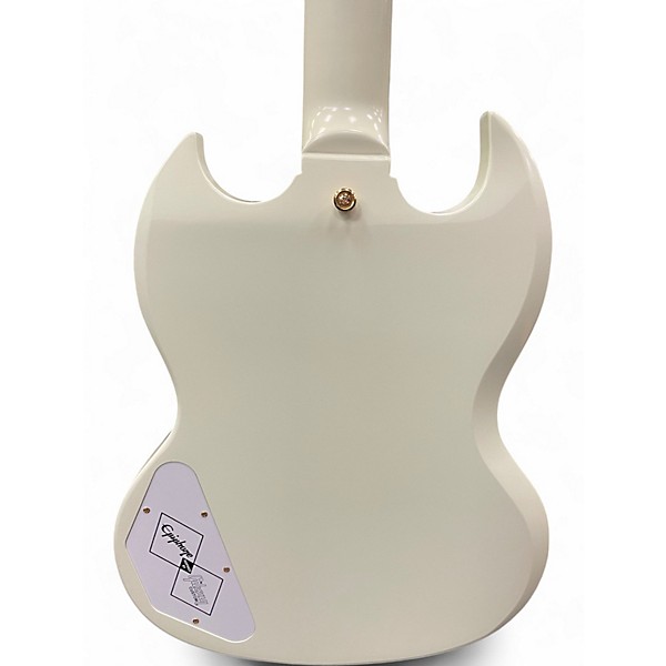 Used Epiphone LES PAUL SG CUSTOM W VIBROLA Alpine White Solid Body Electric Guitar