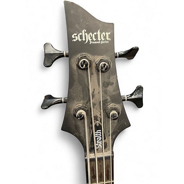 Used Schecter Guitar Research stealth Black Electric Bass Guitar