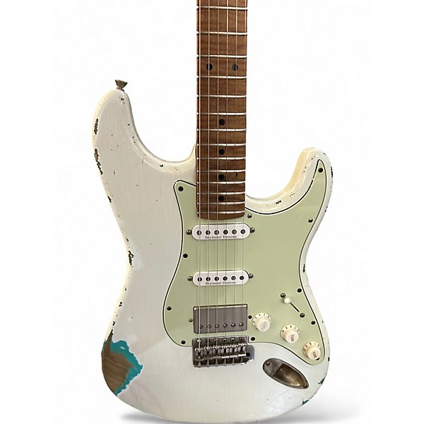 Used Xotic XSC2 Heavy Aged Olympic White Over Sea Foam Green Solid Body Electric Guitar