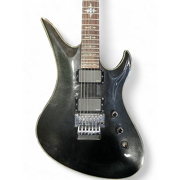 Used Schecter Guitar Research Damien Elite Avenger Floyd Rose Black Solid Body Electric Guitar