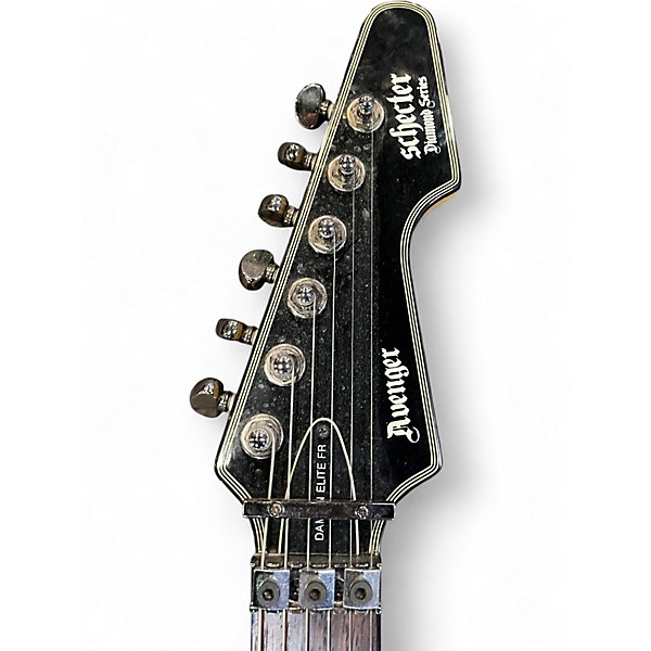 Used Schecter Guitar Research Damien Elite Avenger Floyd Rose Black Solid Body Electric Guitar