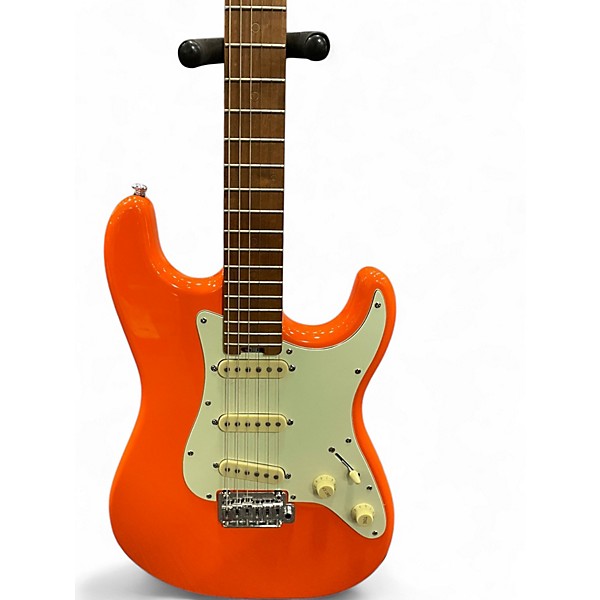 Used Schecter Guitar Research diamond series Orange Solid Body Electric Guitar