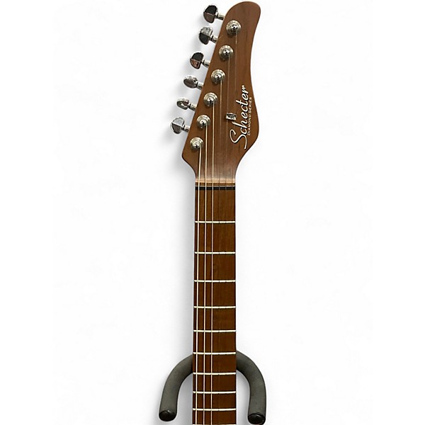 Used Schecter Guitar Research diamond series Orange Solid Body Electric Guitar