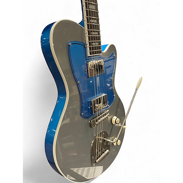 Used Kauer Guitars Starliner Silver and Blue Solid Body Electric Guitar