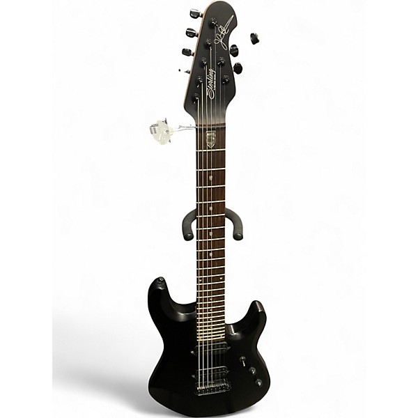Used Sterling by Music Man John Petrucci JP157 7 String Black Solid Body Electric Guitar