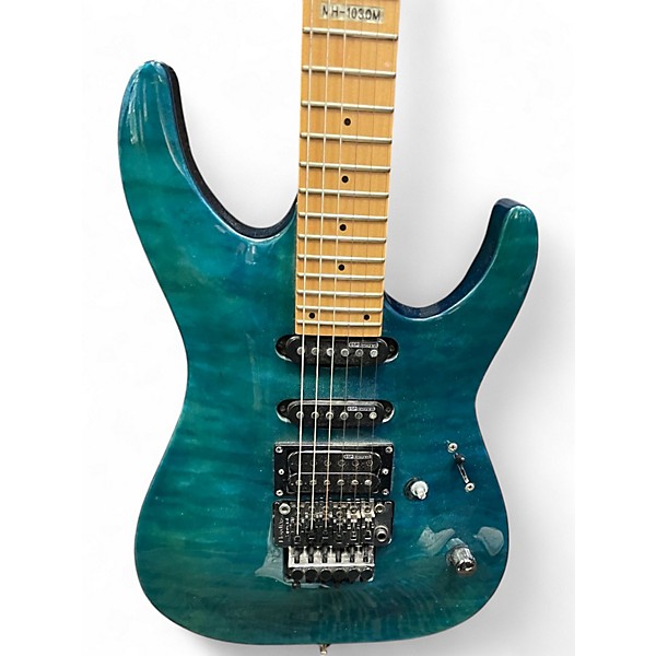 Used ESP LTD MH103QM Blue Burst Solid Body Electric Guitar