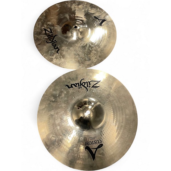 Used Zildjian 14in A Custom Hi Hat Pair Cymbal