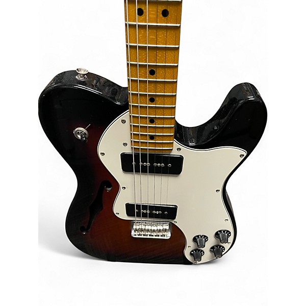 Used Fender Modern Player Telecaster Thinline Deluxe 2 Tone Sunburst Hollow Body Electric Guitar
